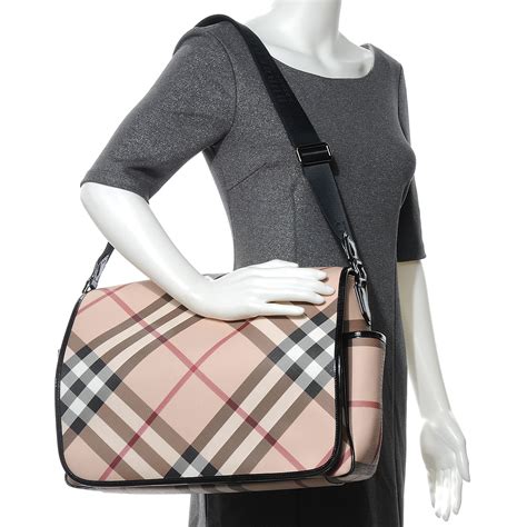 burberry check print messenger diaper bag|burberry diaper bag used.